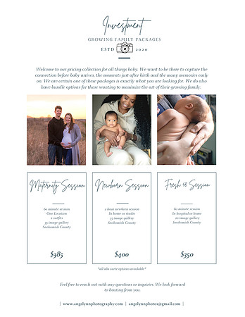 July 1 2022 Growing Family Price List